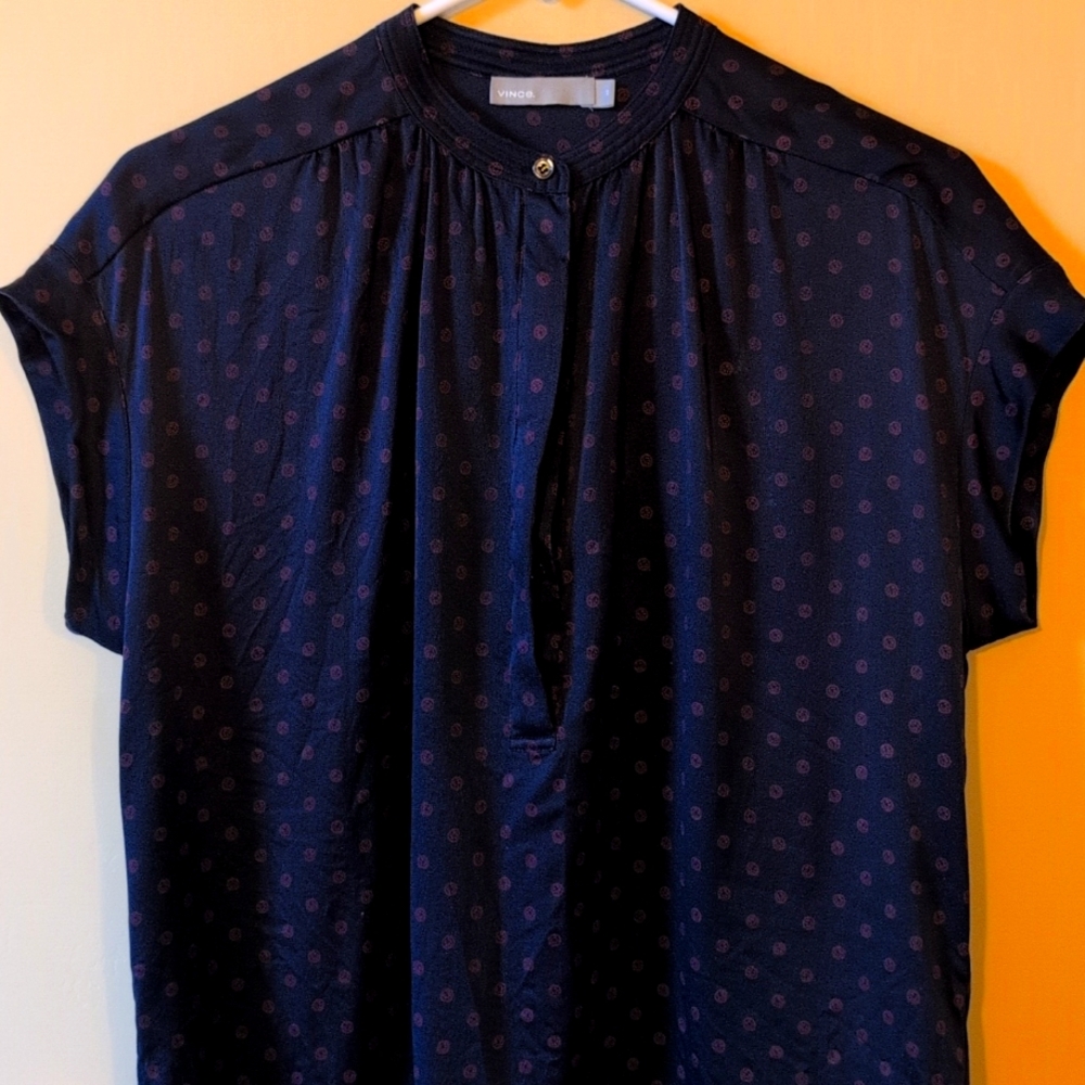 Vince Brand Navy Blue Blouse